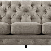 Mid-Century Chesterfield Chenille Tufted Sofa with Scroll Arms for Living Room Bedroom, Couch