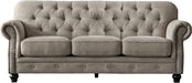 Mid-Century Chesterfield Chenille Tufted Sofa with Scroll Arms for Living Room Bedroom, Couch