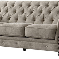 Mid-Century Chesterfield Chenille Tufted Sofa with Scroll Arms for Living Room Bedroom, Couch