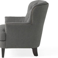 Tafton Fabric Club Chair and Ottoman  Grey