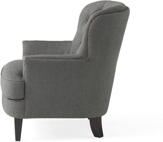 Tafton Fabric Club Chair and Ottoman  Grey