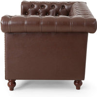 Brinkhaven Leather Love Seats, with Wood Legs