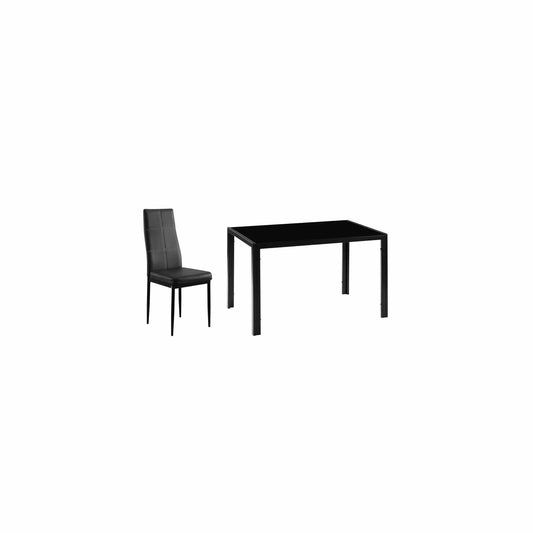 5 Piece Dining Room Table Set,4 Chairs,Glass Table Breakfast Furniture