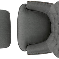 Tafton Fabric Club Chair and Ottoman  Grey