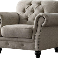 Luxury Chesterfield Chenille Diamond Tufted Living Room Sofa,  Armchair
