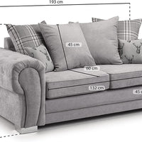 Sofa Verona Fabric Corner Sofa - 2 Seater (Grey,