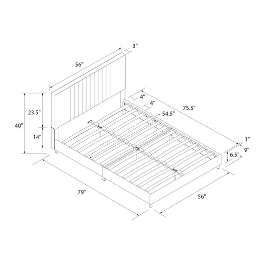 Audraya Leather Platform Bed