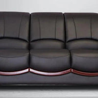 Leatherette 3 Seater Sofa in Eerie Black Colour
