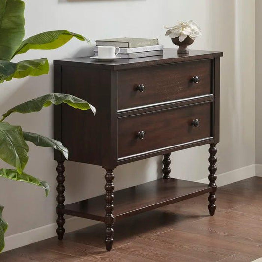 Beckett Solid Wood 2-Drawer Accent Chestv