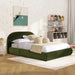 Berteal Puffy Grounded Upholstered Platform Bed, Olive Green Performance Velvet