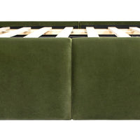 Berteal Puffy Grounded Upholstered Platform Bed, Olive Green Performance Velvet