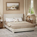 Boucle Bed Frame,Upholstered Bed Frame With Headboard, Surface Cover Soft Cloud Bed Frame Easy Assembly, No Box Spring Required