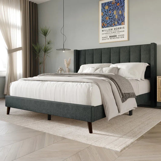 Bralee Upholstered Wingback Bed
