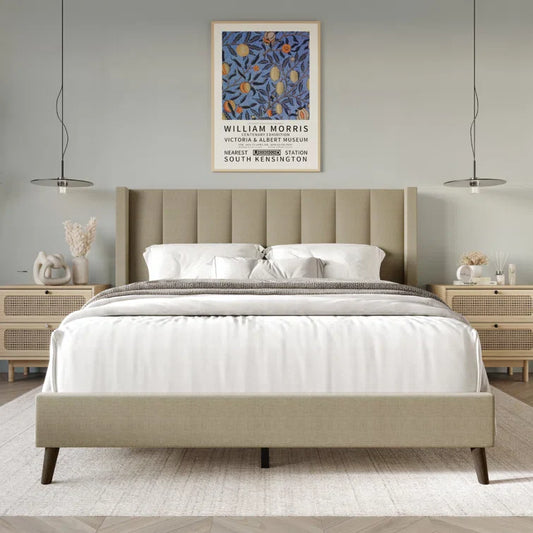 Bralee Upholstered Wingback Bed