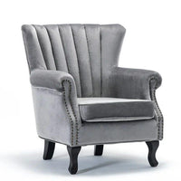 Cadsden  Wide Tufted Velvet Wingback Chair