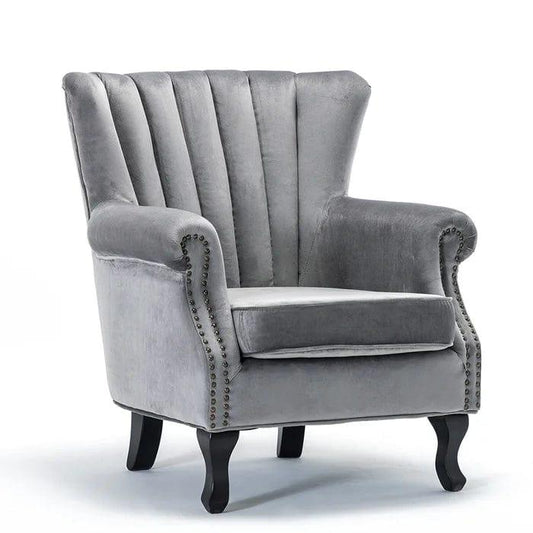 Cadsden  Wide Tufted Velvet Wingback Chair