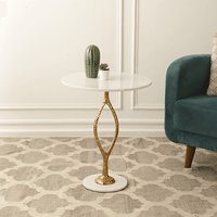 Round White Marble Table