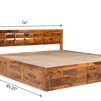 Arcadia Sheesham Wood King Size Bed with Storage