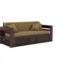 3 SEATER WALNUT SOFA CUM BED SHEESHAM WOOD  | Classics Comfort