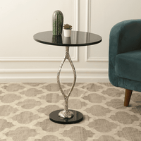 Round Black Marble Table