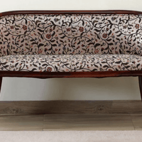 Sheesham Wood 2 Seater Sofa In Scratch Resistant Honey Oak Finish in Multicolor