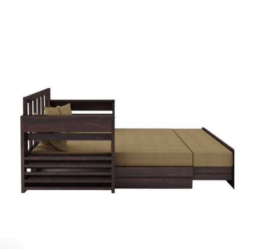 3 SEATER WALNUT SOFA CUM BED SHEESHAM WOOD  | Classics Comfort