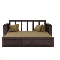 3 SEATER WALNUT SOFA CUM BED SHEESHAM WOOD  | Classics Comfort