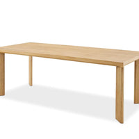 Casa Modern Rectangular Dining Table – Acacia Wood Veneer with Angled Blade Legs