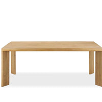 Casa Modern Rectangular Dining Table – Acacia Wood Veneer with Angled Blade Legs
