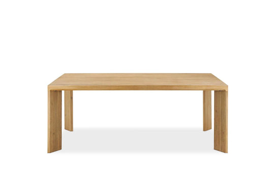 Casa Modern Rectangular Dining Table – Acacia Wood Veneer with Angled Blade Legs