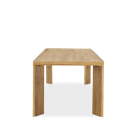Casa Modern Rectangular Dining Table – Acacia Wood Veneer with Angled Blade Legs