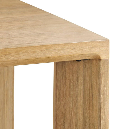 Casa Modern Rectangular Dining Table – Acacia Wood Veneer with Angled Blade Legs