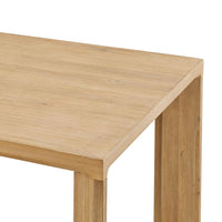 Casa Modern Rectangular Dining Table – Acacia Wood Veneer with Angled Blade Legs