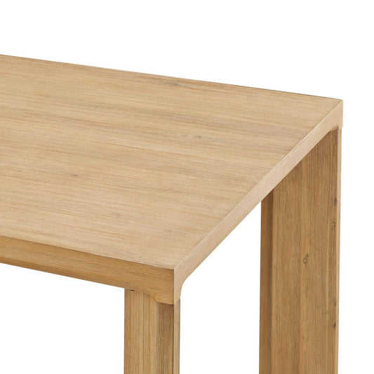 Casa Modern Rectangular Dining Table – Acacia Wood Veneer with Angled Blade Legs