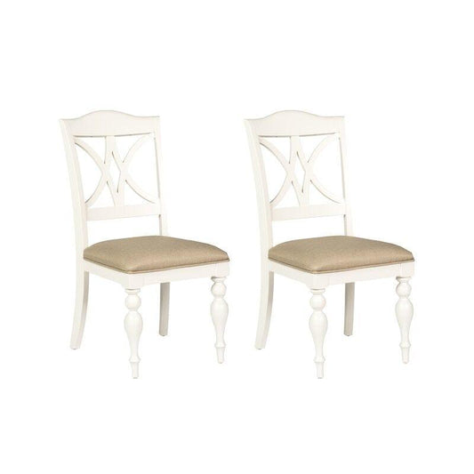 Wooden Cato Cross Back Side Dinning Chair  (Set of 2)