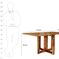 Sheesham Wood foldable dining table in honey finish