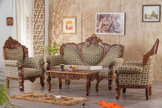 Solid Wood Czar Carved Sofa  Set