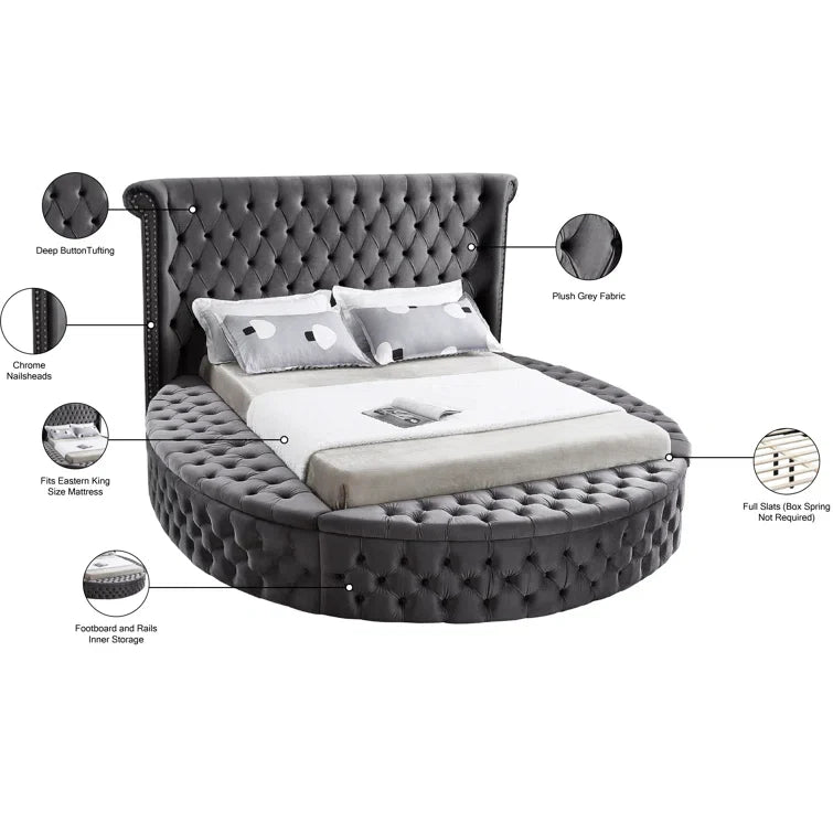 Dorgan Upholstered Wingback Bed