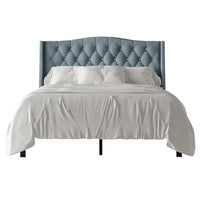 Classic Comfort Wingback Velvet Bed Frame – Full/Double Size