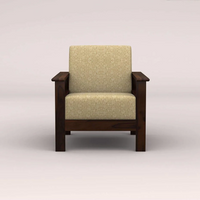 EDWIN 3+1+1 WOODEN SOFA SET (WALNUT FINISH)