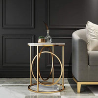 Escobar Double Ring Sofa Side Table for Living Room