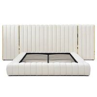Classic Comfort Avalon Velvet Upholstered Platform Bed with Wings