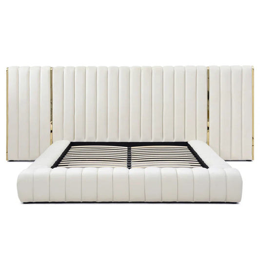 Classic Comfort Avalon Velvet Upholstered Platform Bed with Wings
