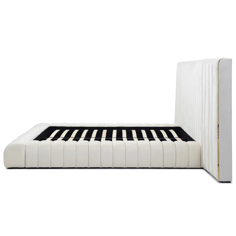 Classic Comfort Avalon Velvet Upholstered Platform Bed with Wings