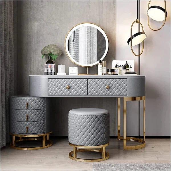 Acodaiuy Vanity Desk | Makeup Vanity Desk White Vanity Table Dressing Table with Drawers Vanity Desk with Mirror & with Lights Makeup Table for Bedroom Bathroom - White