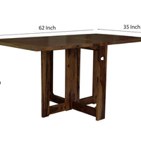 Sheesham Wood foldable dining table in walnut finish