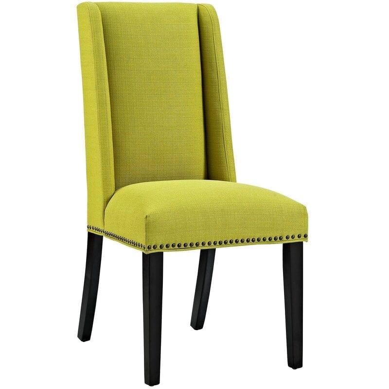 Wooden Back Side Dinning Chair in Medium Gray