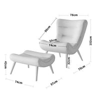 Gorecki Wide Tufted Lounge Chair and Ottoman