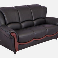 Leatherette 3 Seater Sofa in Eerie Black Colour