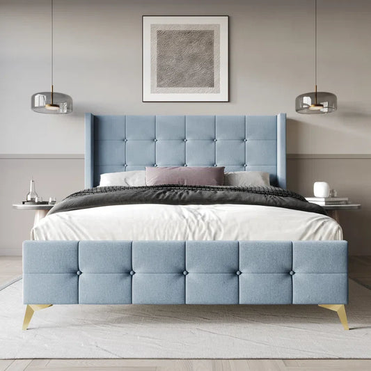 Karmane Upholstered Wingback Bed